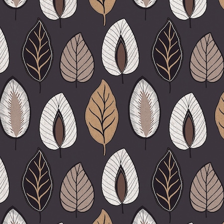 Manhattan Comfort Nantes, Vinyl Chic Leaf Wallpaper, 205 In X 33 Ft = 56 Sq Ft Nantes